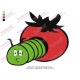 Worm with Tomato Embroidery Design